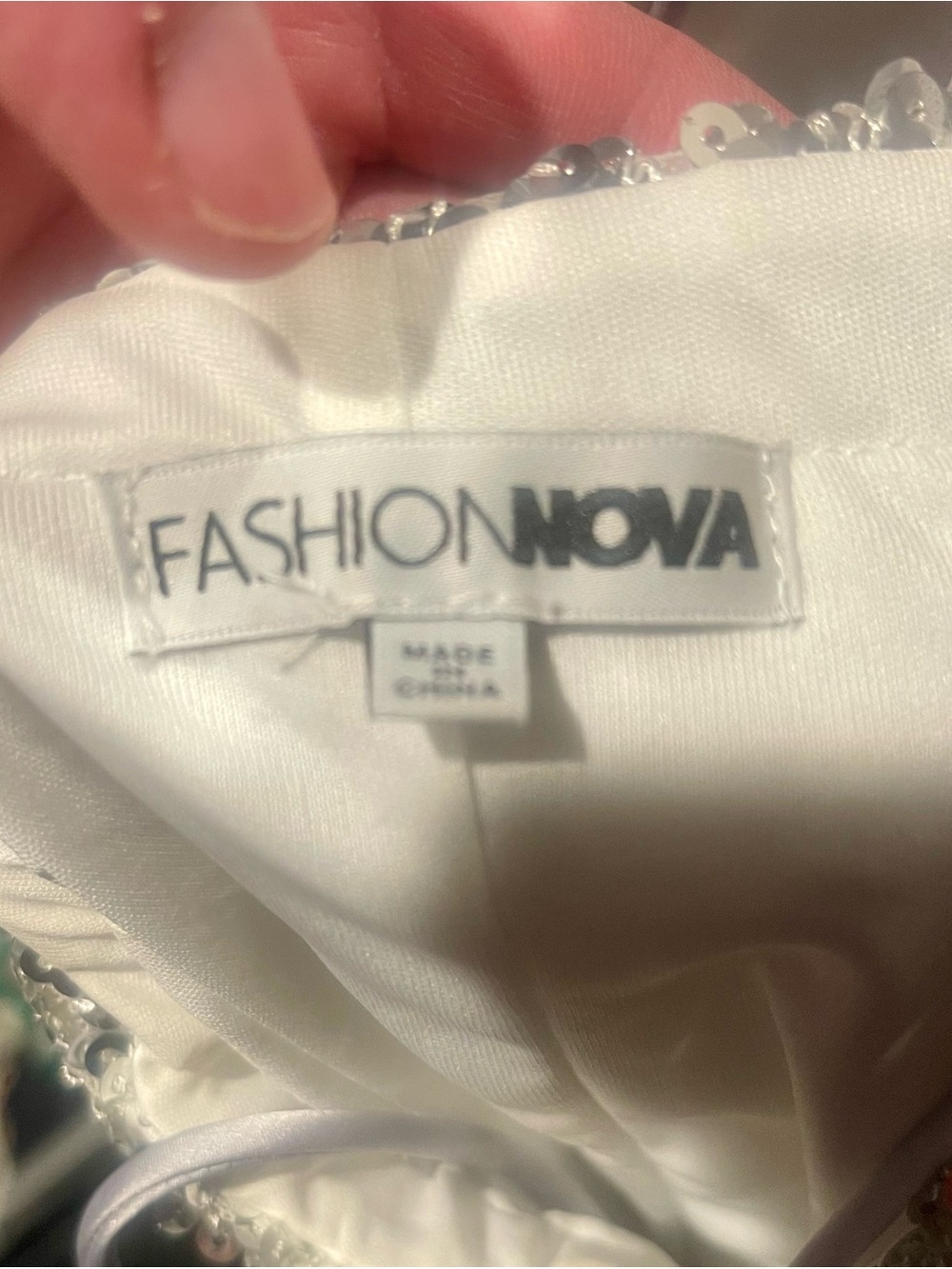 Fashion Nova Silver Sequin Embellished Mini Dress - Picture 4 of 6